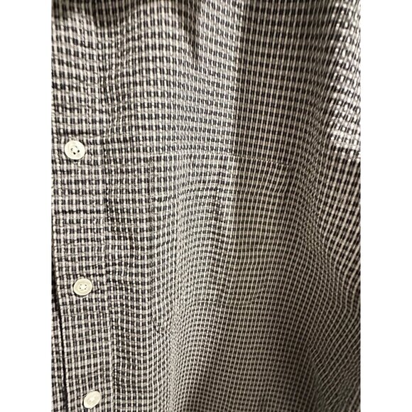 🍒 2/$20 🍒 Arrow Mens Black & White Checked Short Sleeve Button-Up Shirt XL - Picture 2 of 6